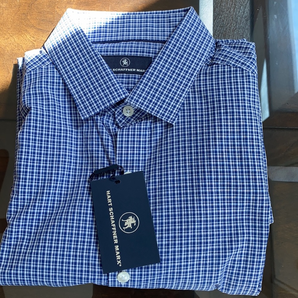 Hart Schaffner Marx Short Sleeve Checked Shirt.